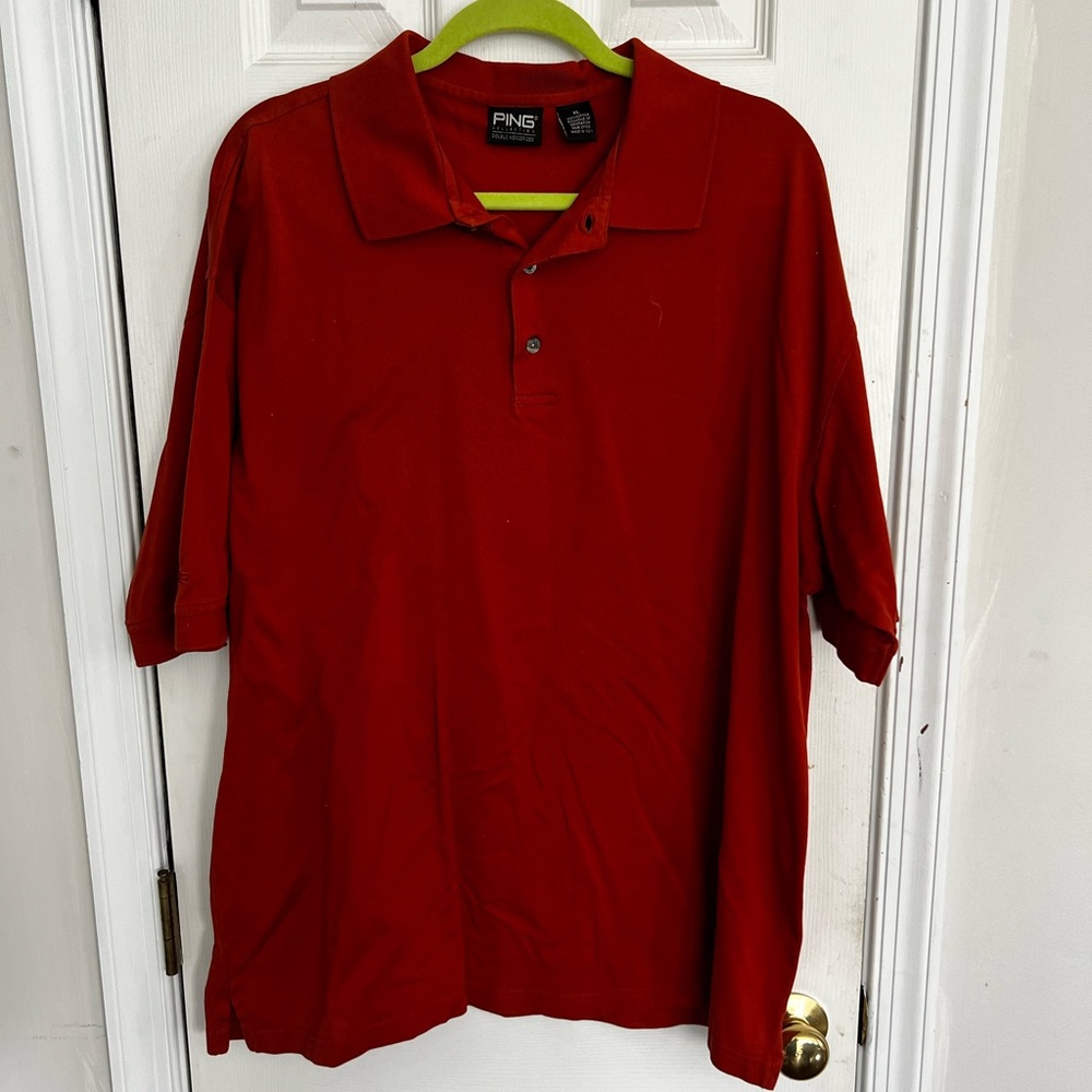 PING Men’s Polo Shirt Burnt Orange Color Size XL